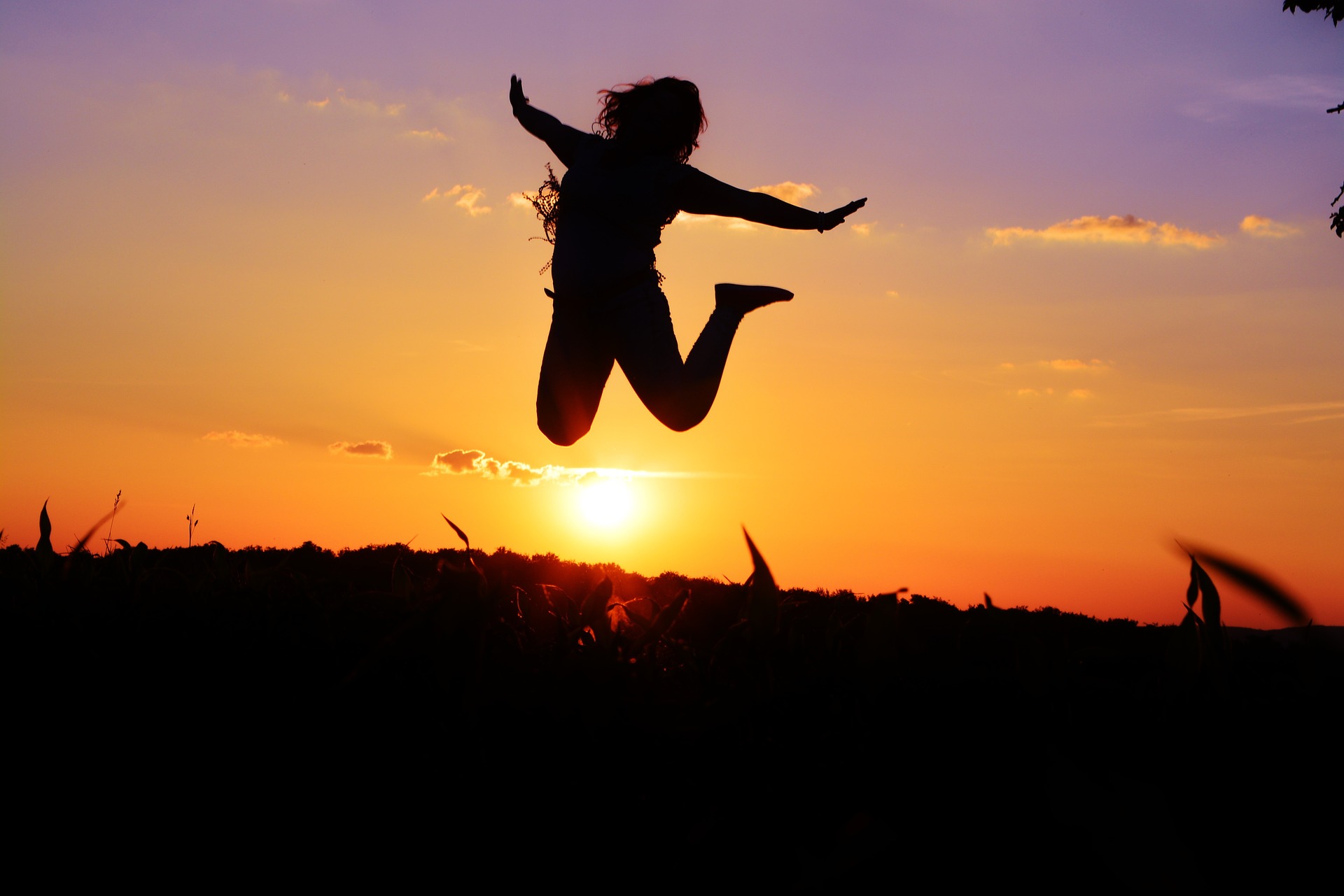 Woman jumping for joy