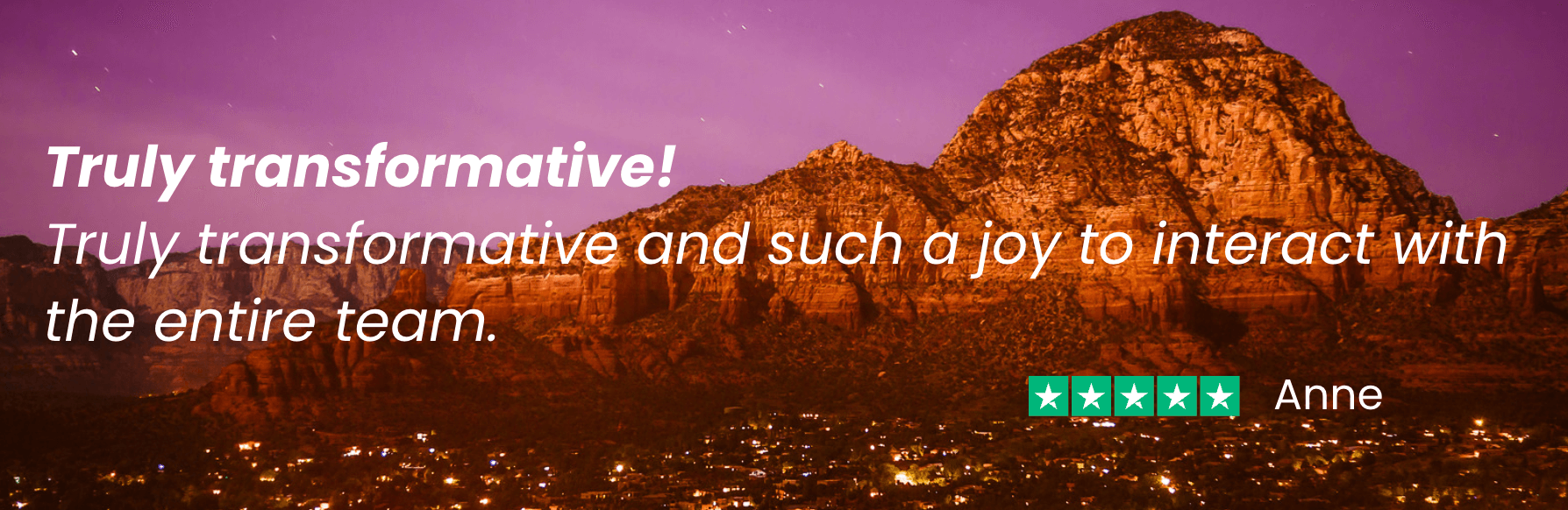 Anne says her Soul Adventure was "Truly transformative and such a joy to interact with the entire team."