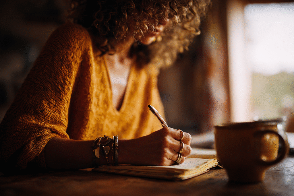How can I use journaling to envision my future and set intentions?