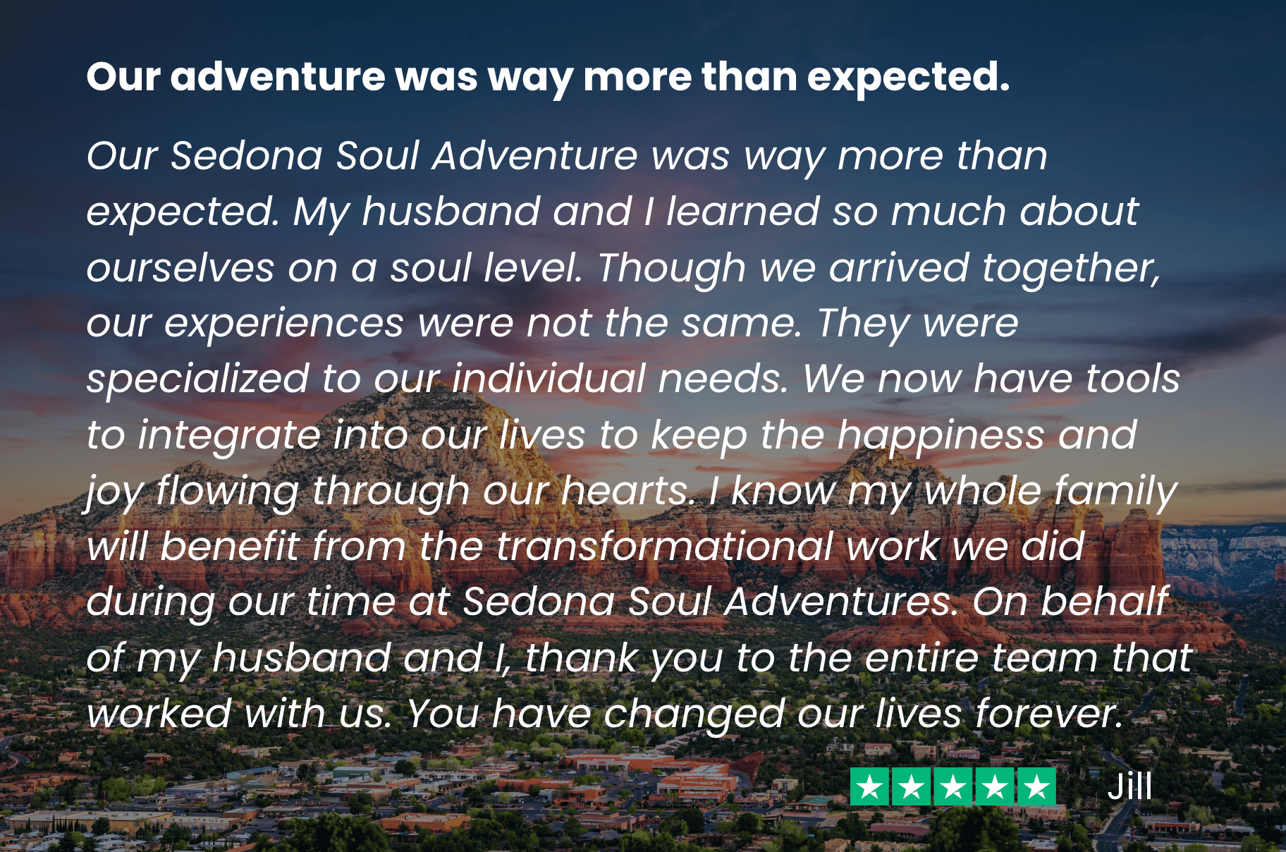 Jill says,&nbsp;“Our Couples Retreat was way more than what we expected - it has changed our lives forever”