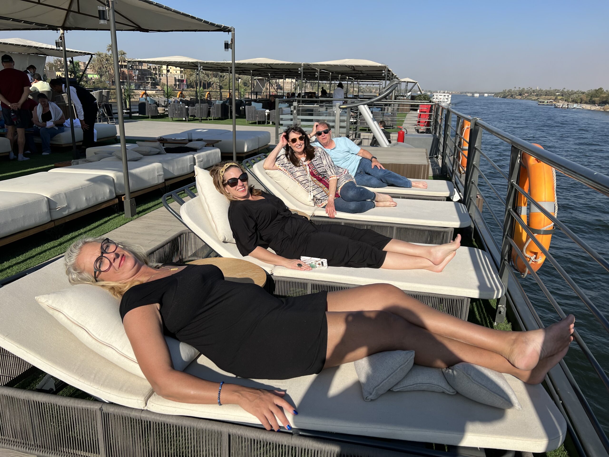 Lounging on the Soleil cruise ship in Egypt