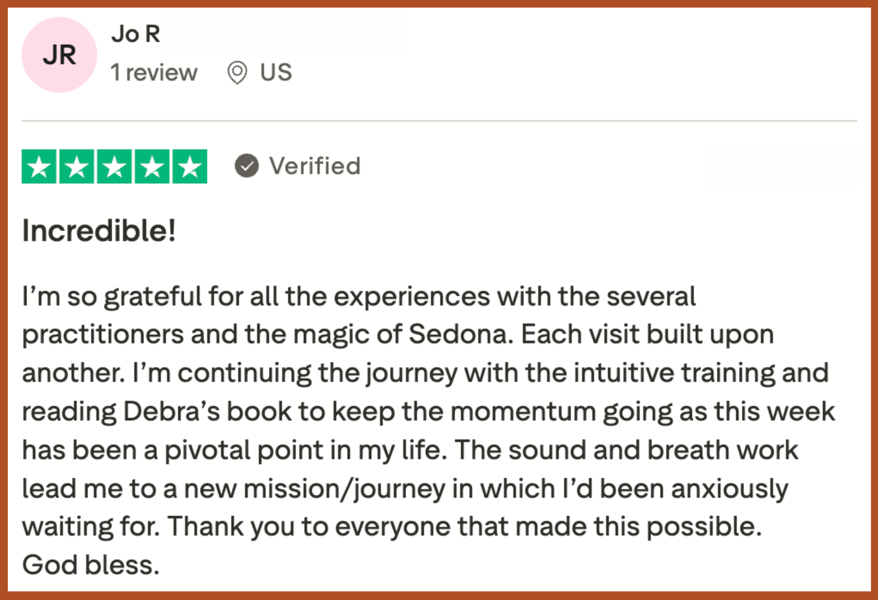 Jo said after her Soul Adventure, “The breathwork led me to a new mission/journey which I’d been anxiously waiting for.”